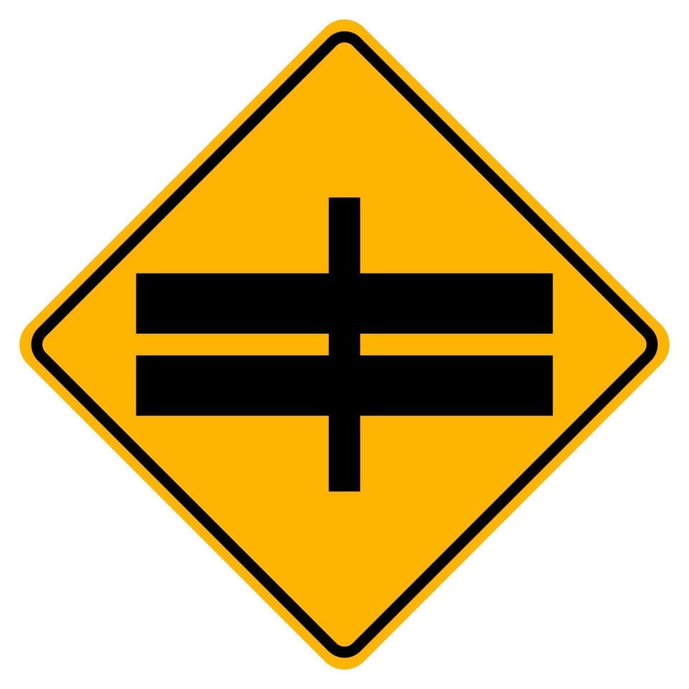 Highway Intersection Ahead Traffic Road Symbol Sign Isolate on White Background,Vector Illustration EPS.10 vector