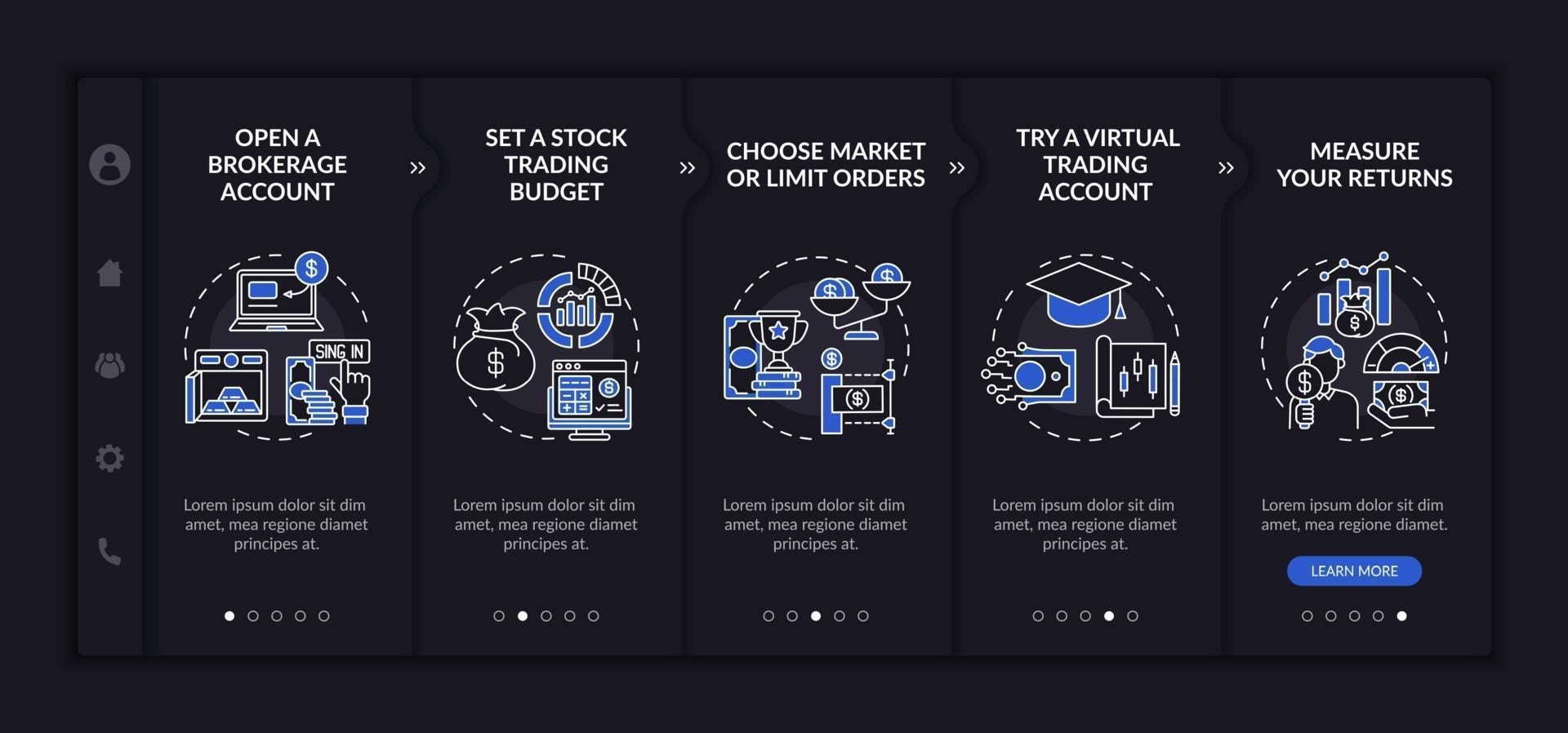 invertir en plantilla de vector de incorporación de proceso de stock