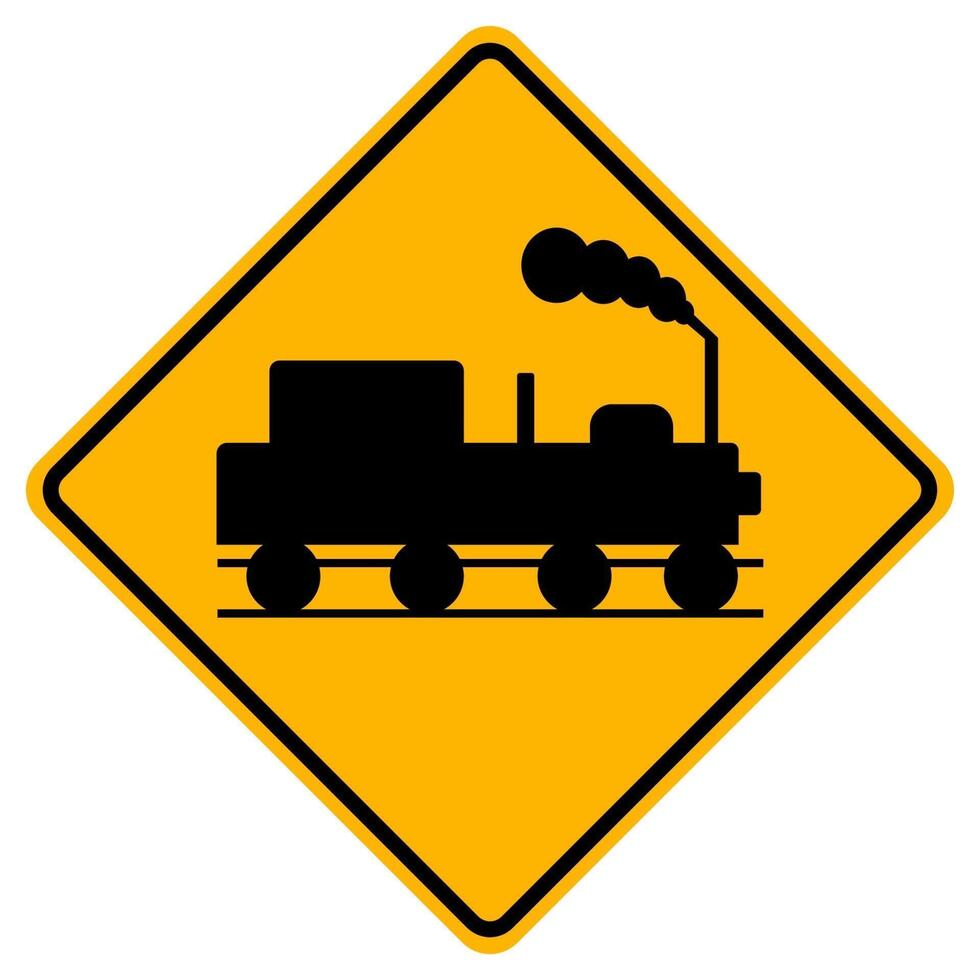 Warning signs Railway crossing without gates on white background vector