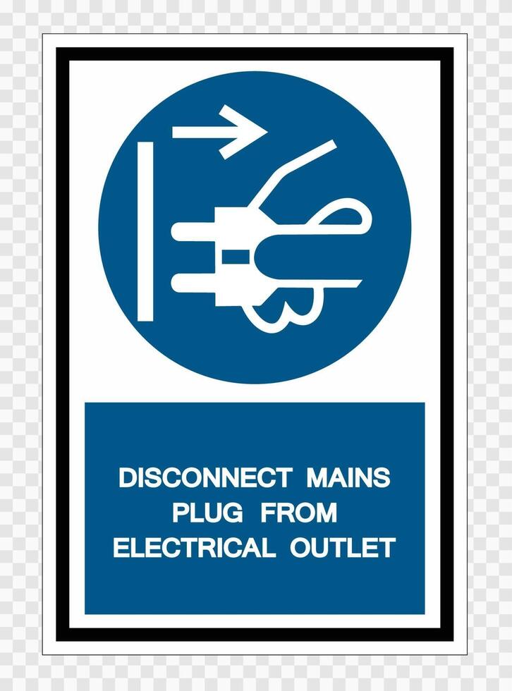 Disconnect Mains Plug From Electrical Outlet Symbol Sign Isolate on transparent Background,Vector Illustration vector