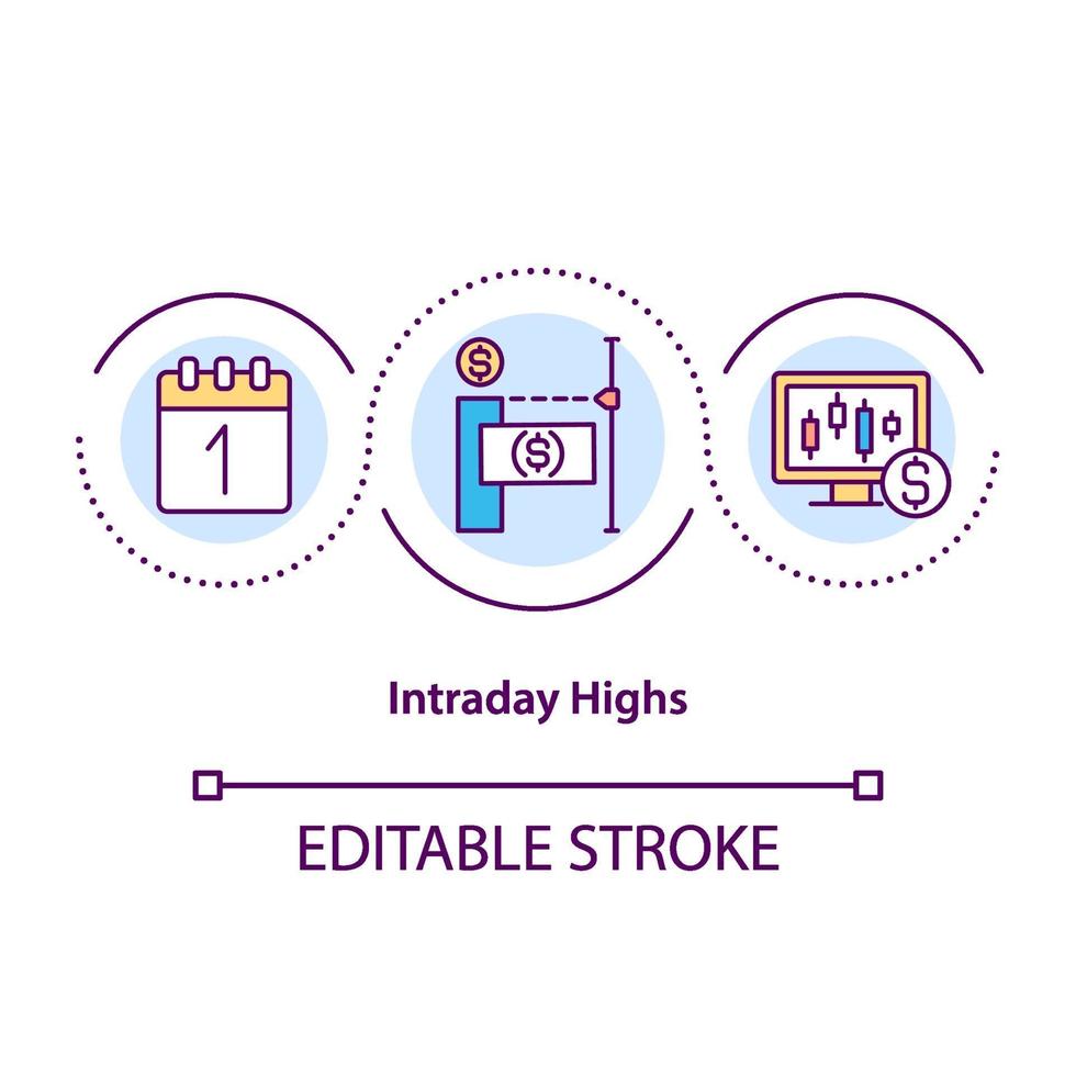 Intraday highs concept icon vector