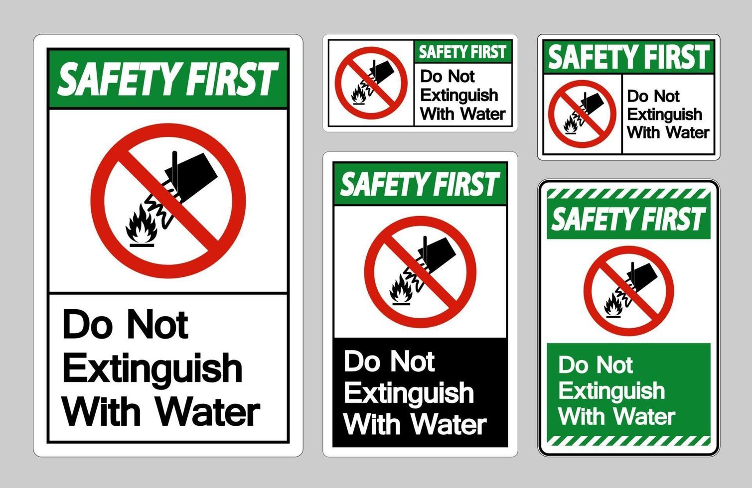 Safety First Do Not Extinguish With Water Symbol Sign On White Background vector
