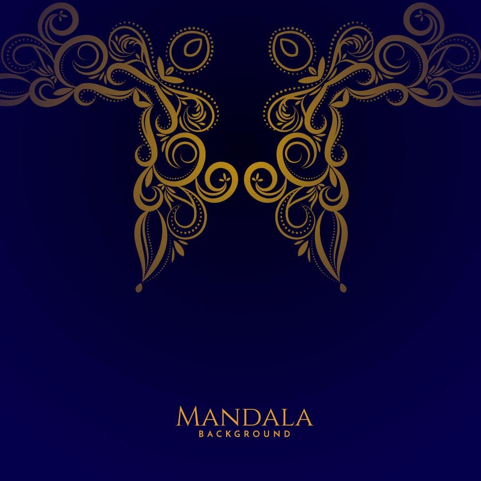 Mandala de lujo de color dorado con fondo elegante vector