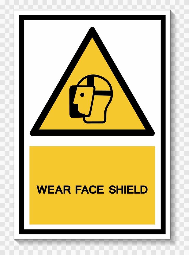 Wear Face Shield Symbol Sign Isolate On White Background,Vector Illustration EPS.10 vector