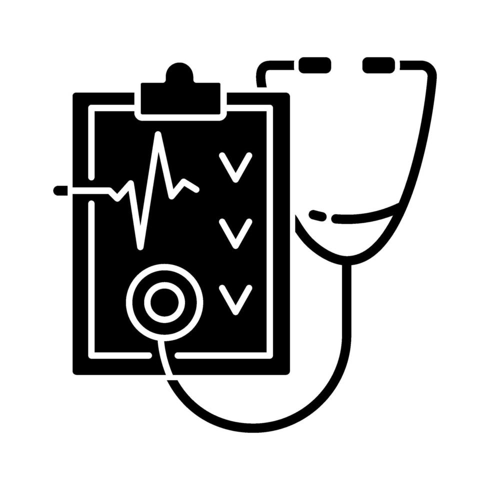 Regular health checkups black glyph icon vector