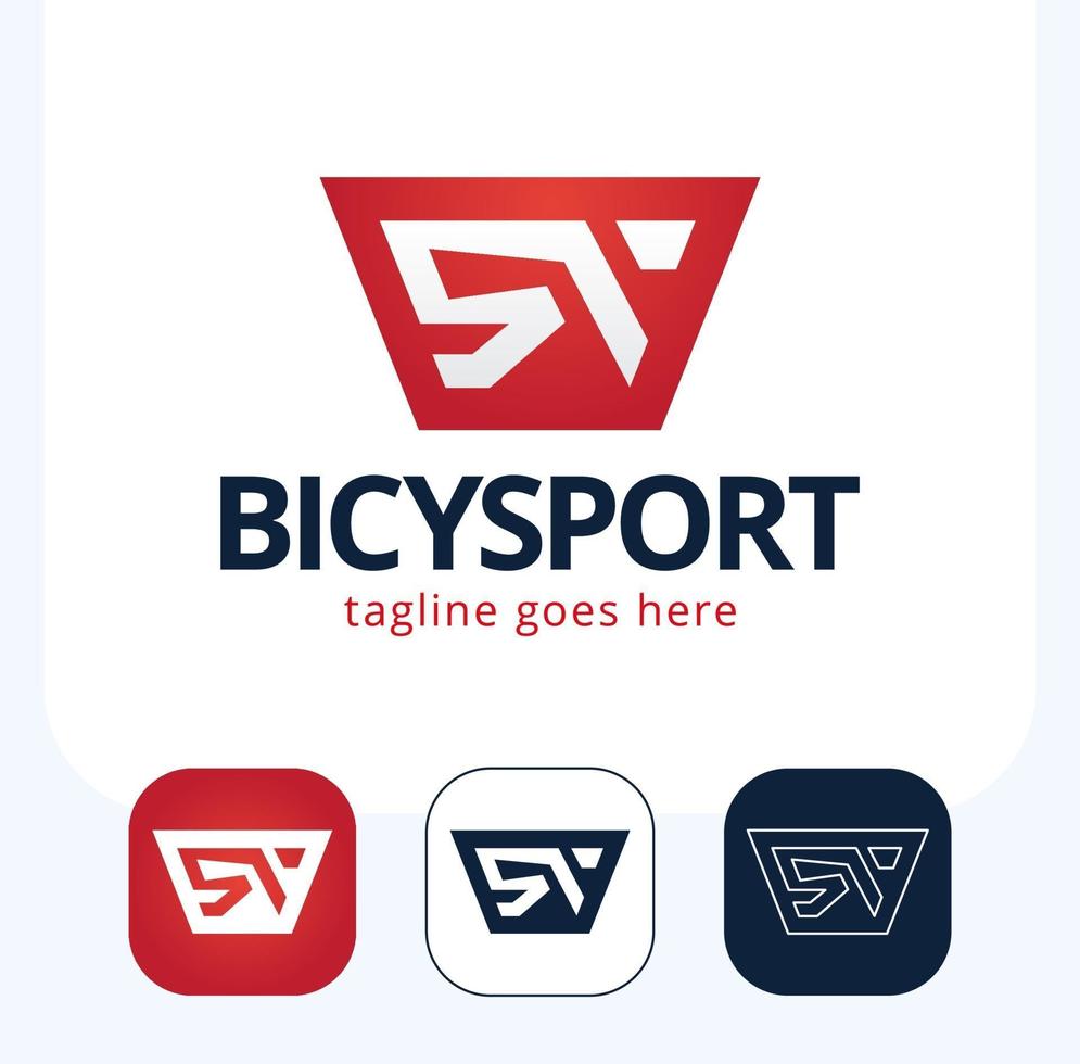 abstract bicycle icon or vector logo design set