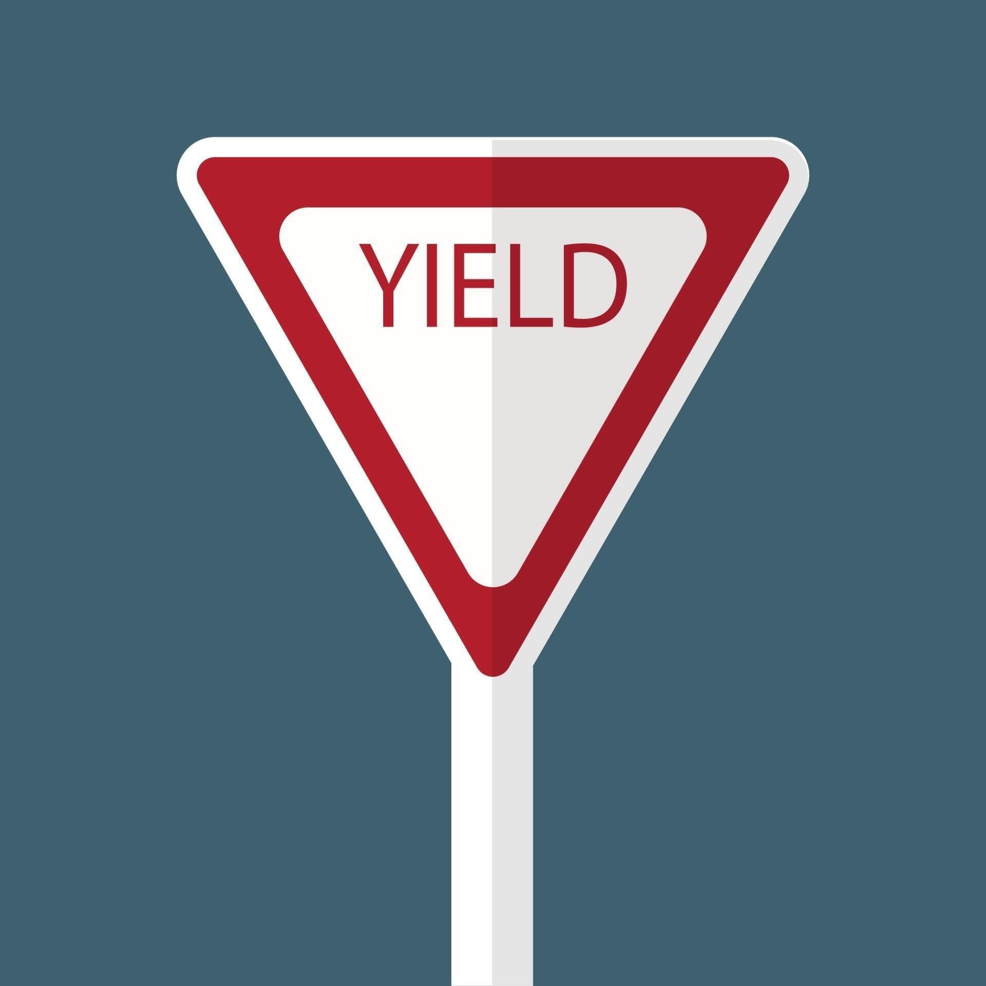 Traffic sign yield road on white background 2227235 Vector Art at Vecteezy