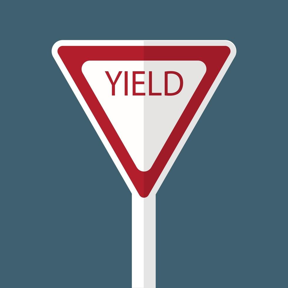 Traffic sign yield road on white background vector