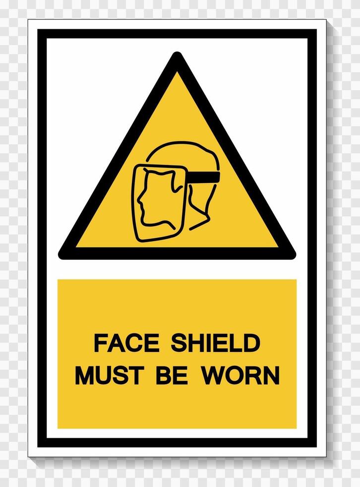 Symbol Face Shield Must Be Worn sign Isolate On White Background,Vector Illustration EPS.10 vector