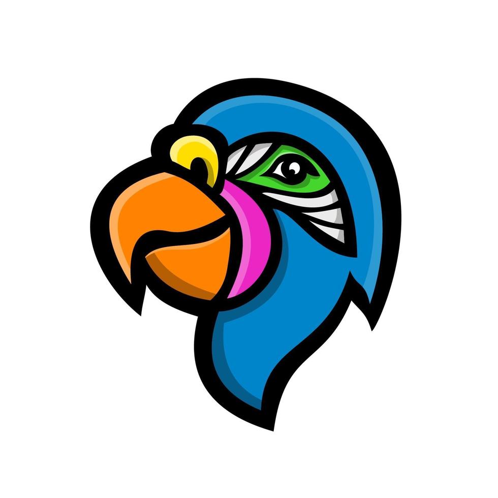 Parrot head side mascot vector