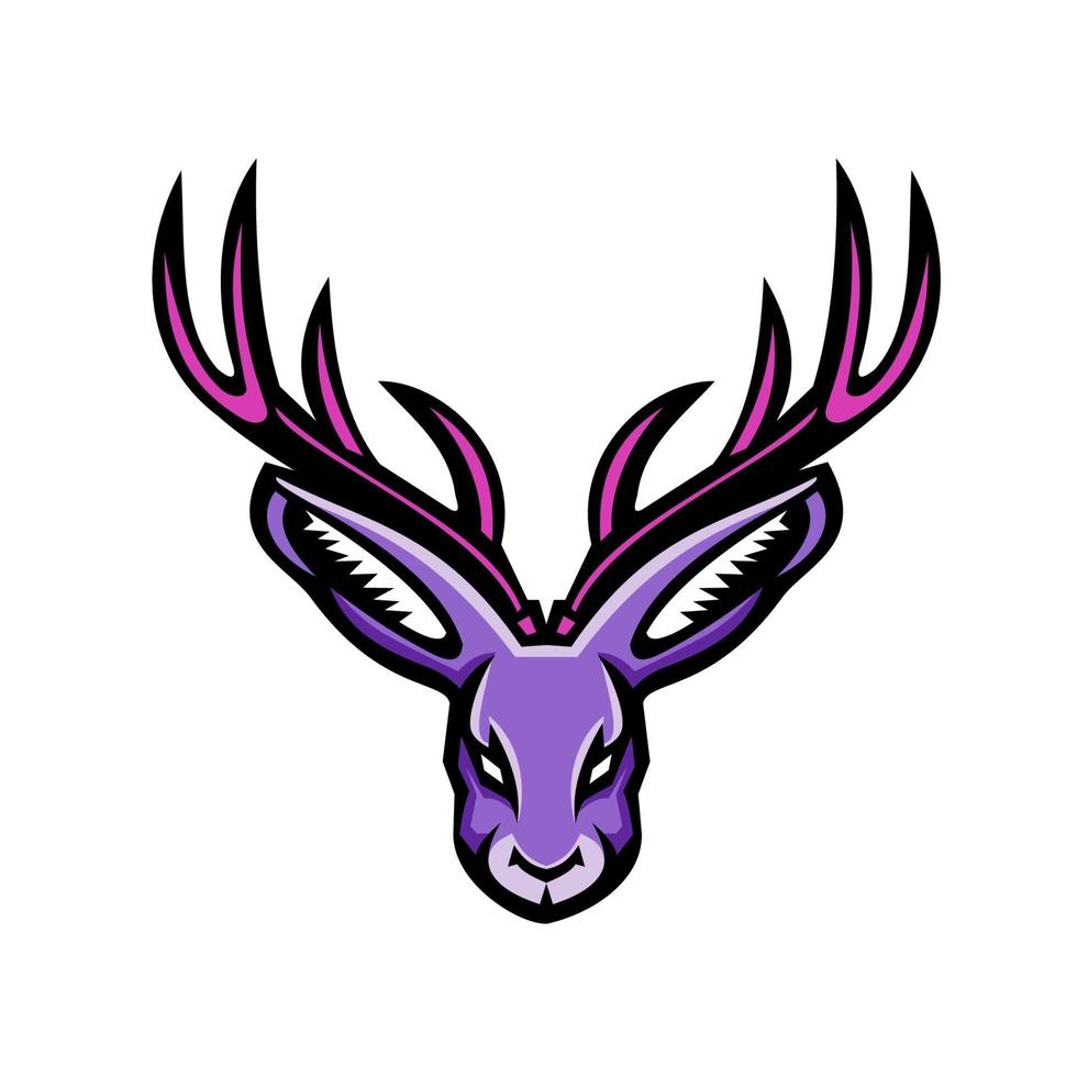 mascota de la cabeza de Jackalope vector