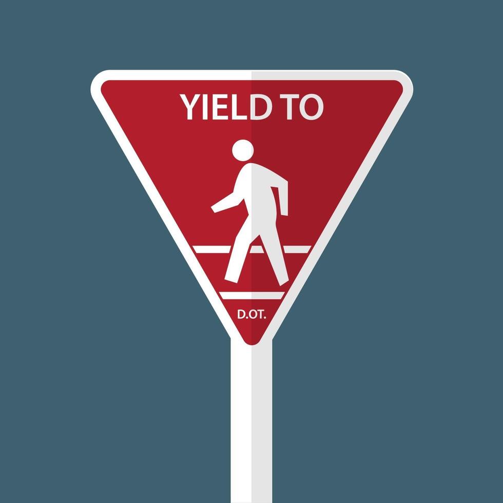 Traffic sign Yield To Pedestrians vector