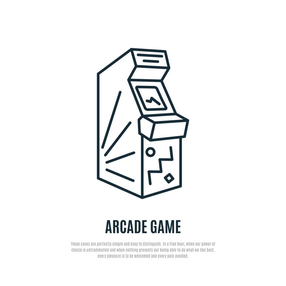 Arcade game line icon. Arcade machine symbol. Liner style. vector