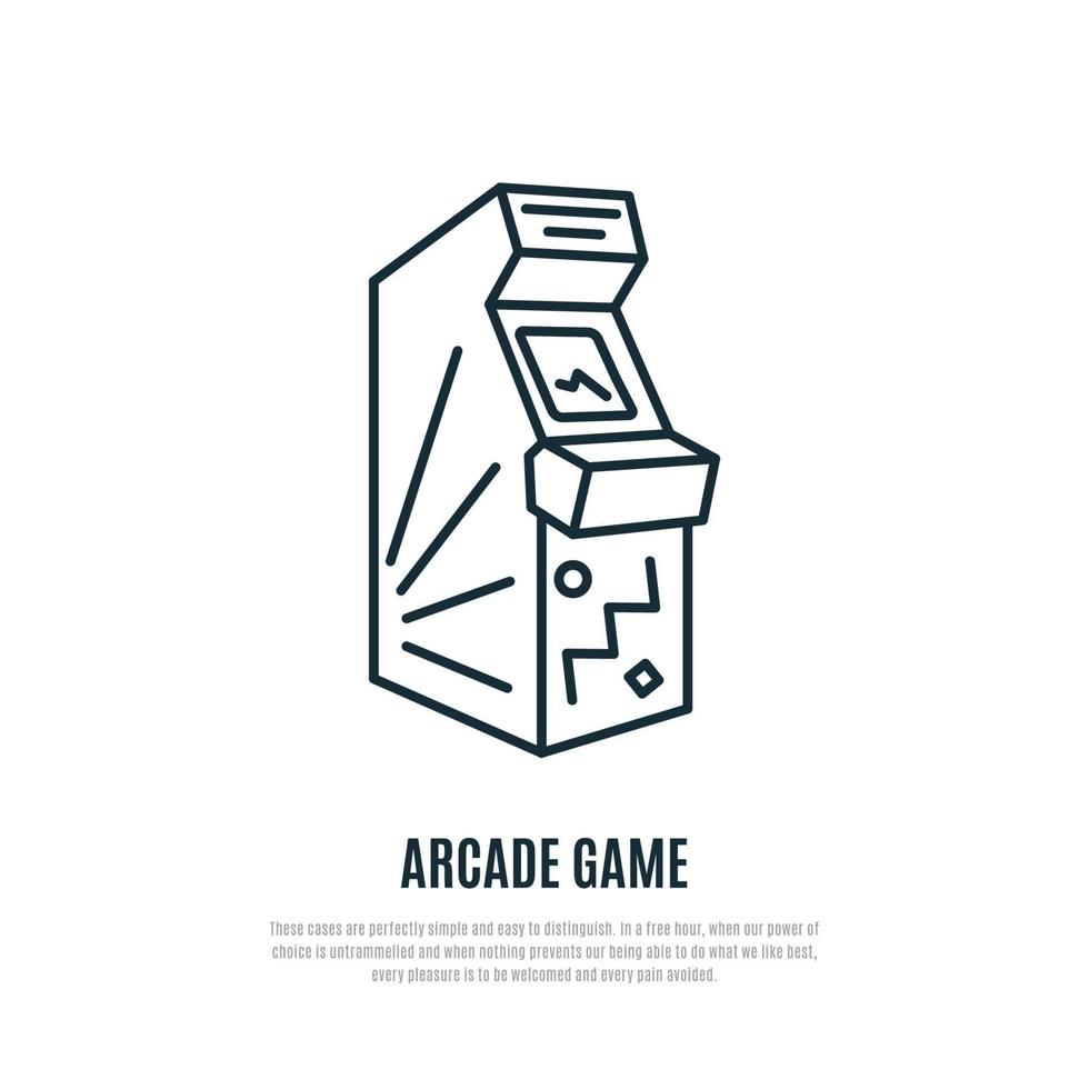 icono de línea de juego de arcade. símbolo de la máquina de arcade. estilo del trazador de líneas. vector