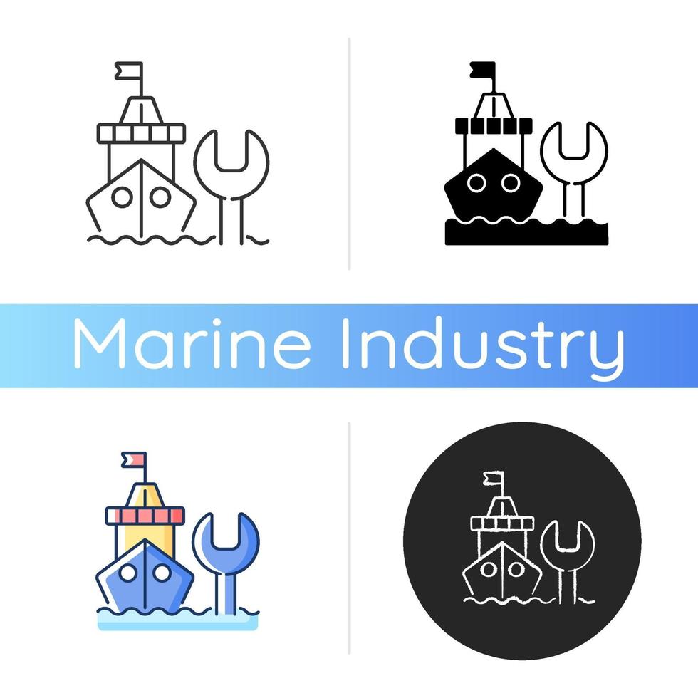 Ship maintenance and repair icon vector