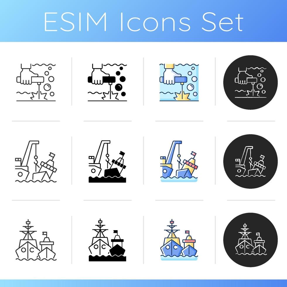 Shipping industry icons set vector