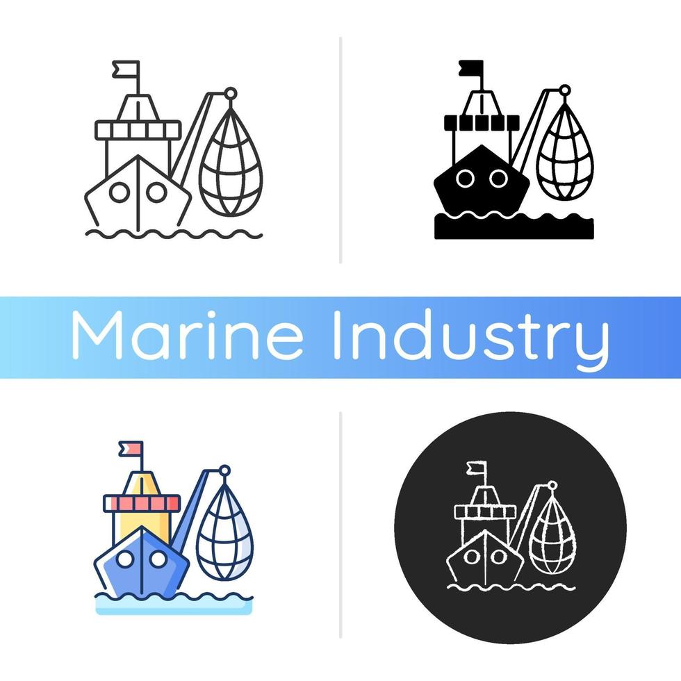 icono de pesca industrial vector