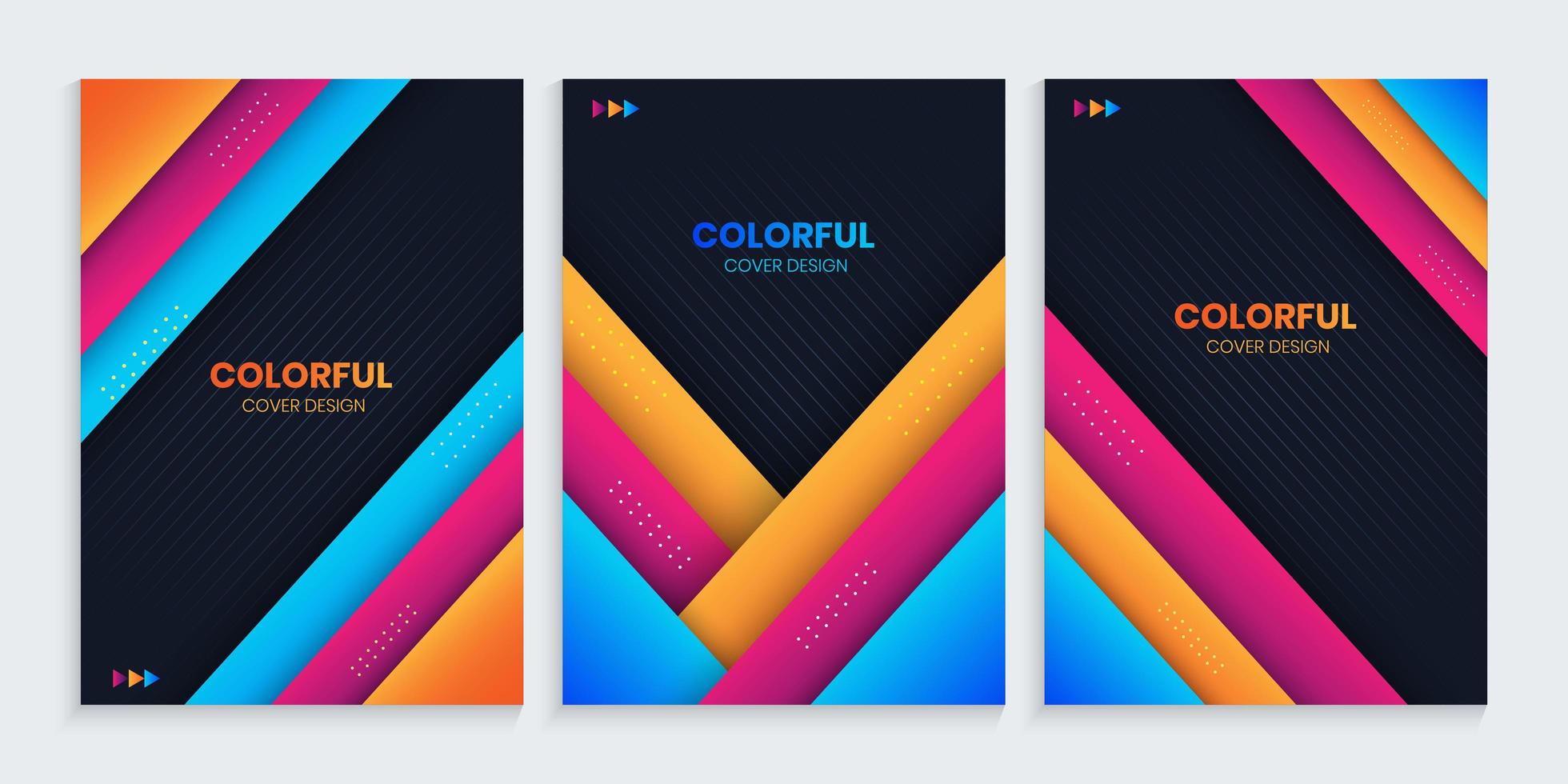 Abstract Cover Collection With Colorful Shapes vector