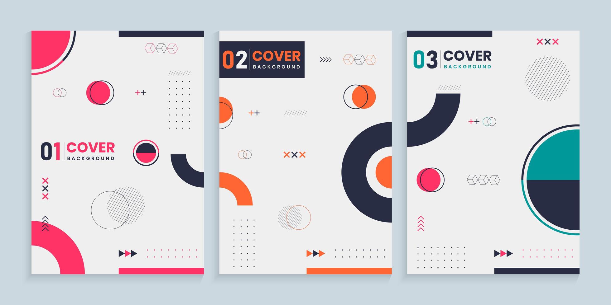 Memphis Style Cover Template Collection vector