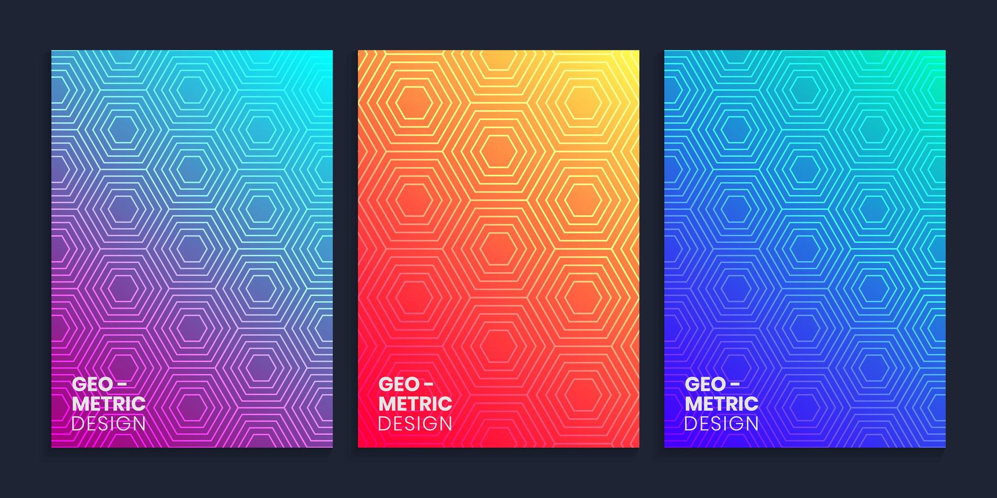 Minimal Gradient Cover Design With Geometric Polygon vector
