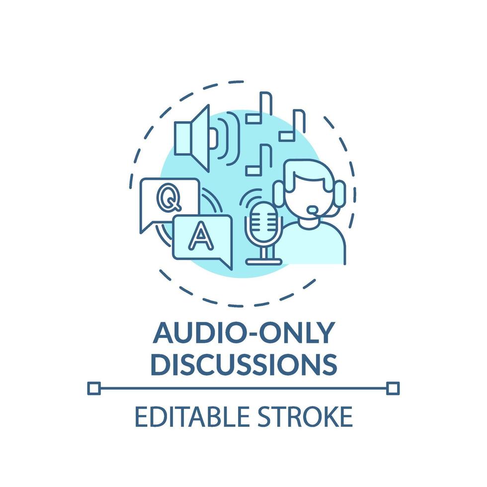 Audio-only discussions concept icon vector