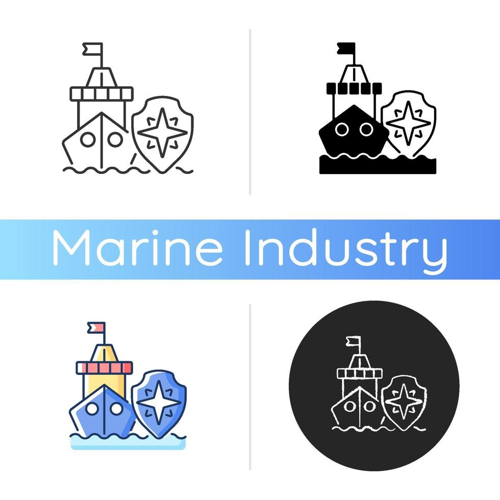 Maritime security icon vector