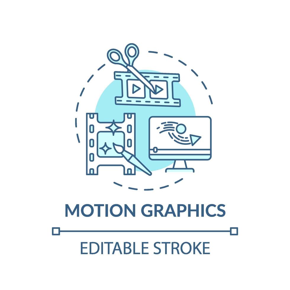 Motion graphics concept icon vector