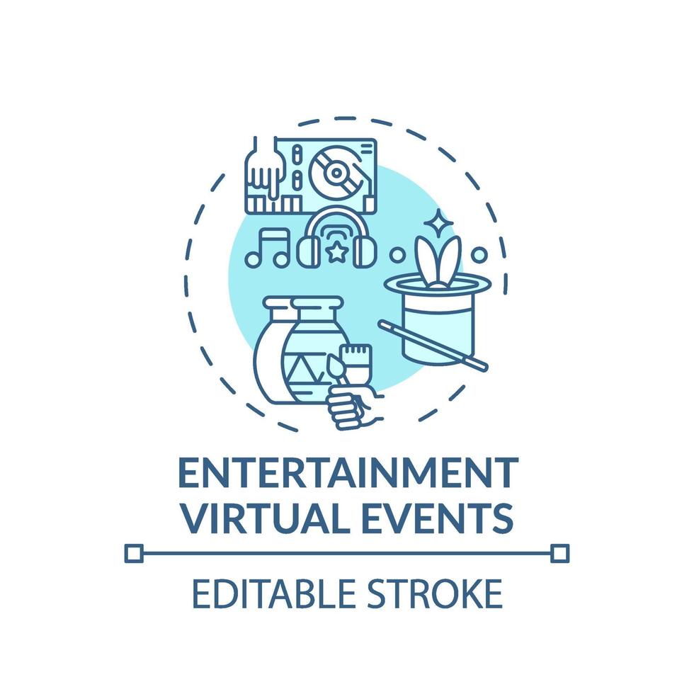 icono de concepto de eventos virtuales de entretenimiento vector
