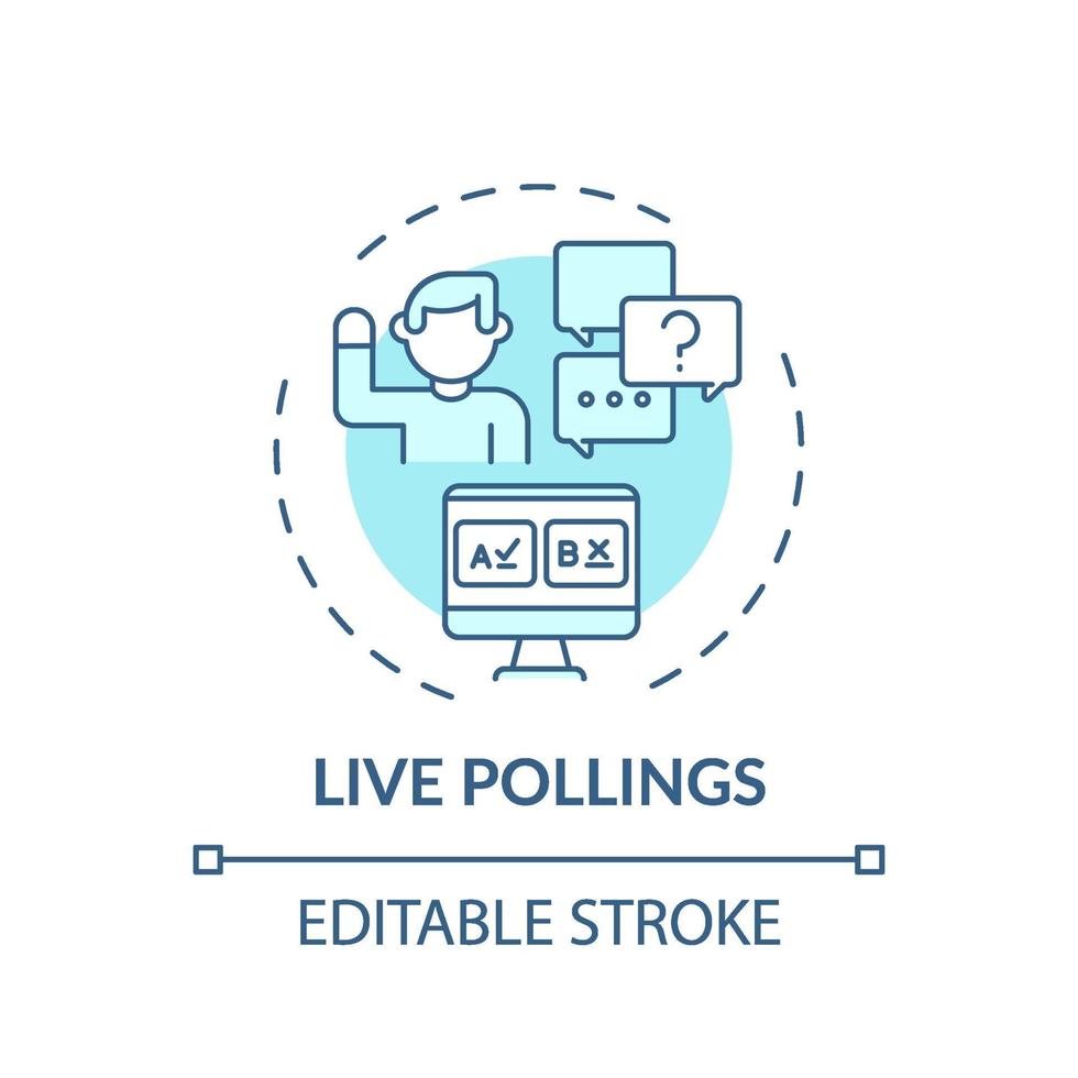 icono de concepto de encuestas en vivo vector