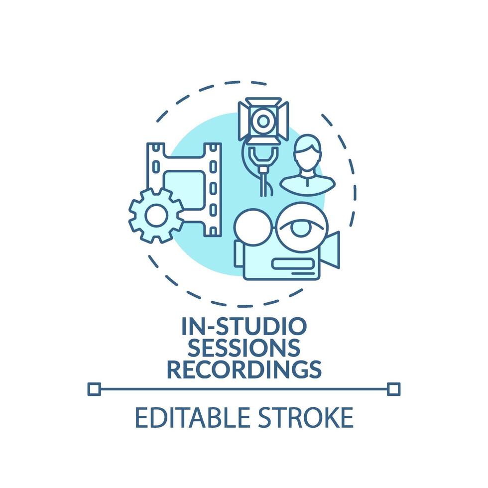 In-studio sessions recordings concept icon vector