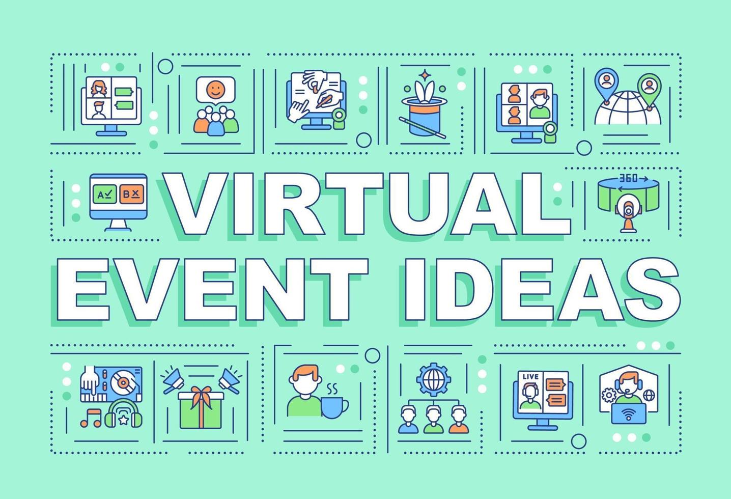 Virtual event ideas word concepts banner vector