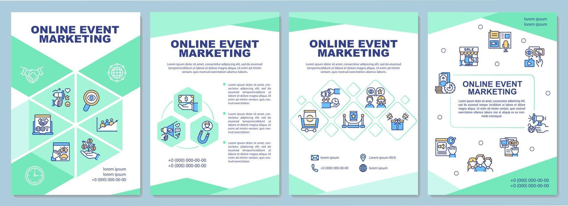 Plantilla de folleto de marketing de eventos en línea vector