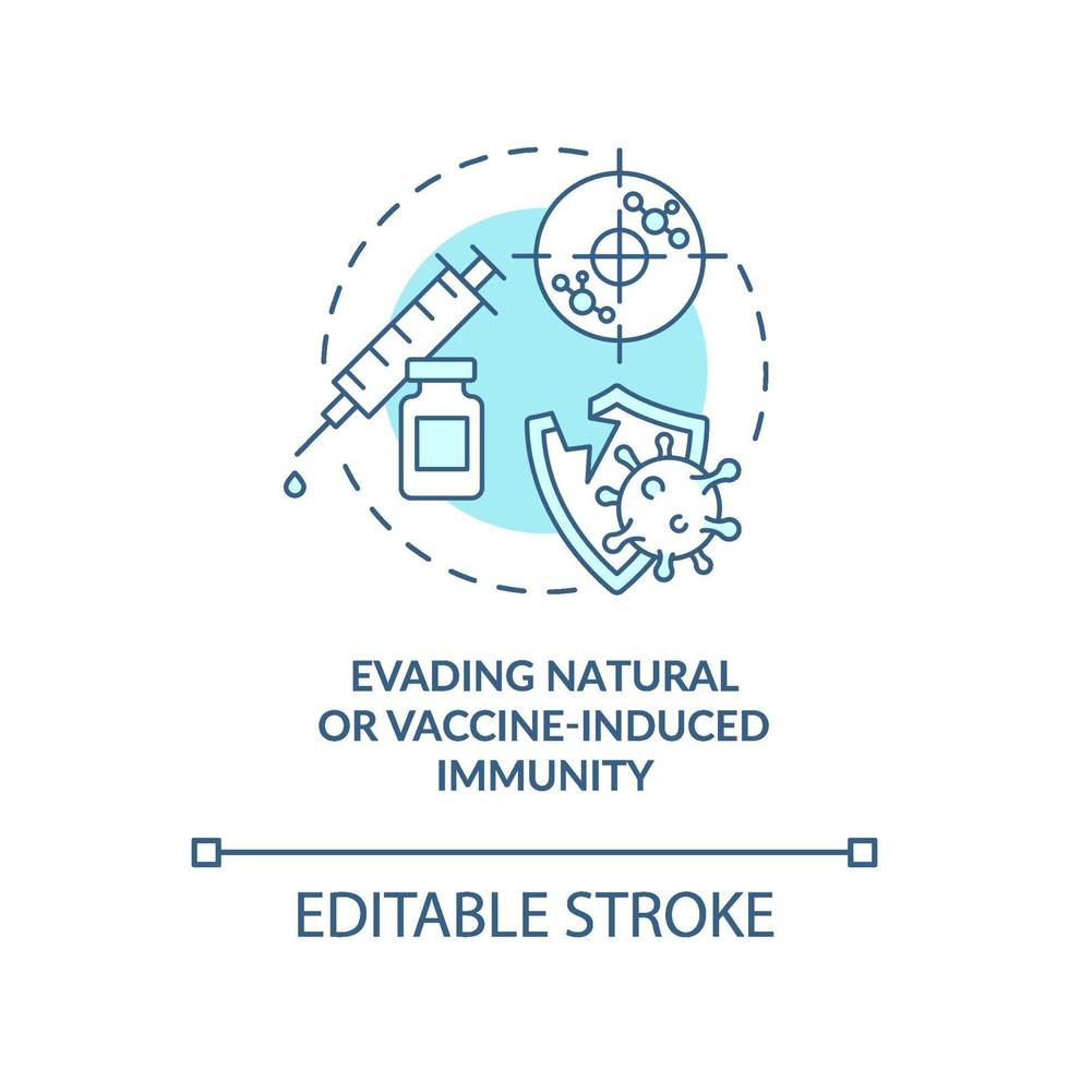 Evading natural or vaccine induced immunity concept icon vector