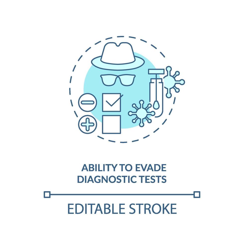 Ability to evade diagnostic tests concept icon vector