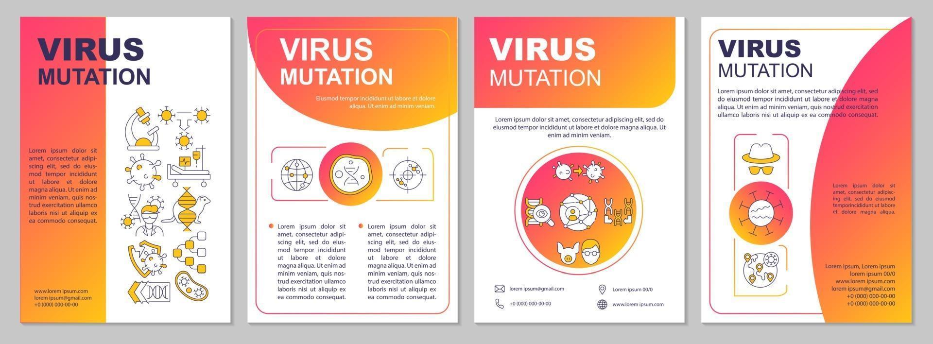 Virus mutation brochure template vector