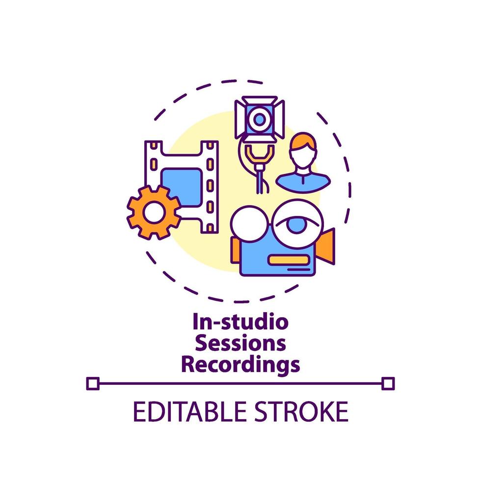 In-studio sessions recordings concept icon vector