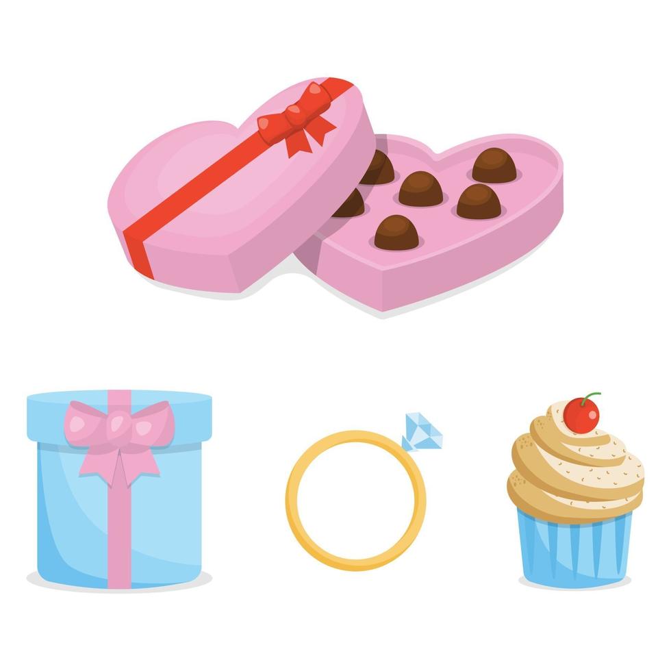 conjunto de iconos del día de san valentín vector