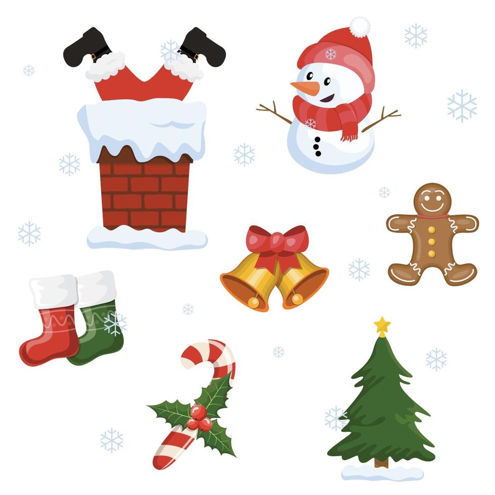 christmas icons set vector