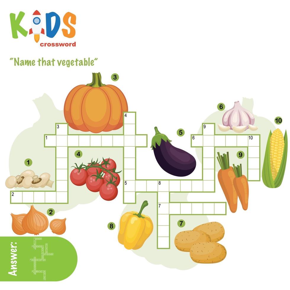 crossword name that vegetable design vector