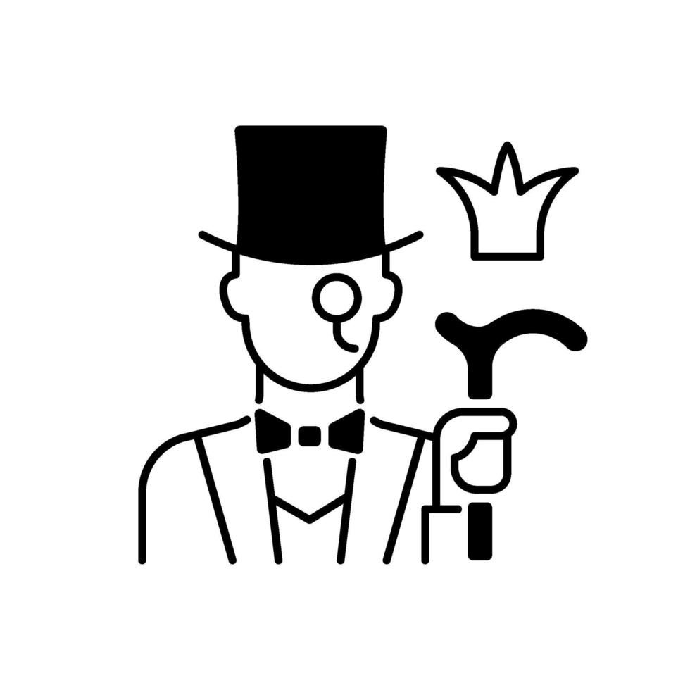 Aristocratic elite black linear icon vector