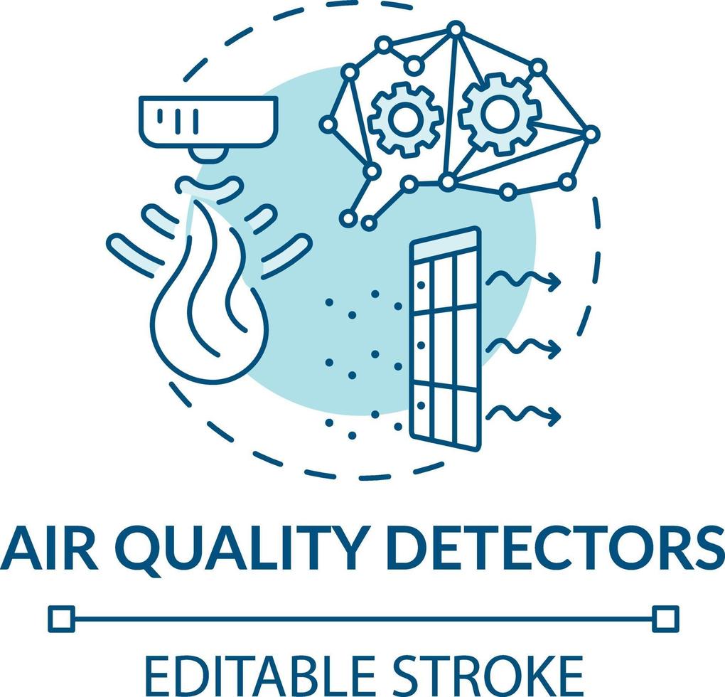 Icono de concepto de detectores de calidad del aire vector