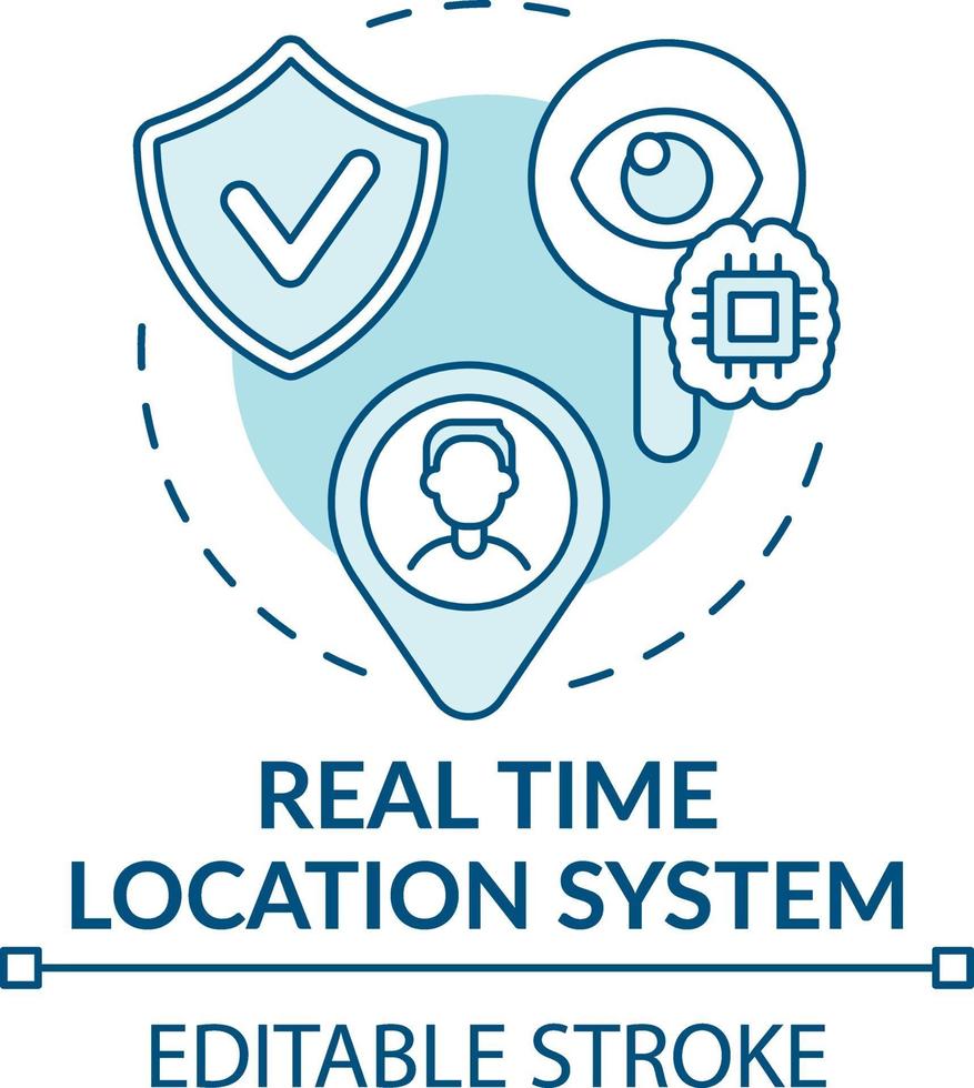 Real time location system concept icon vector