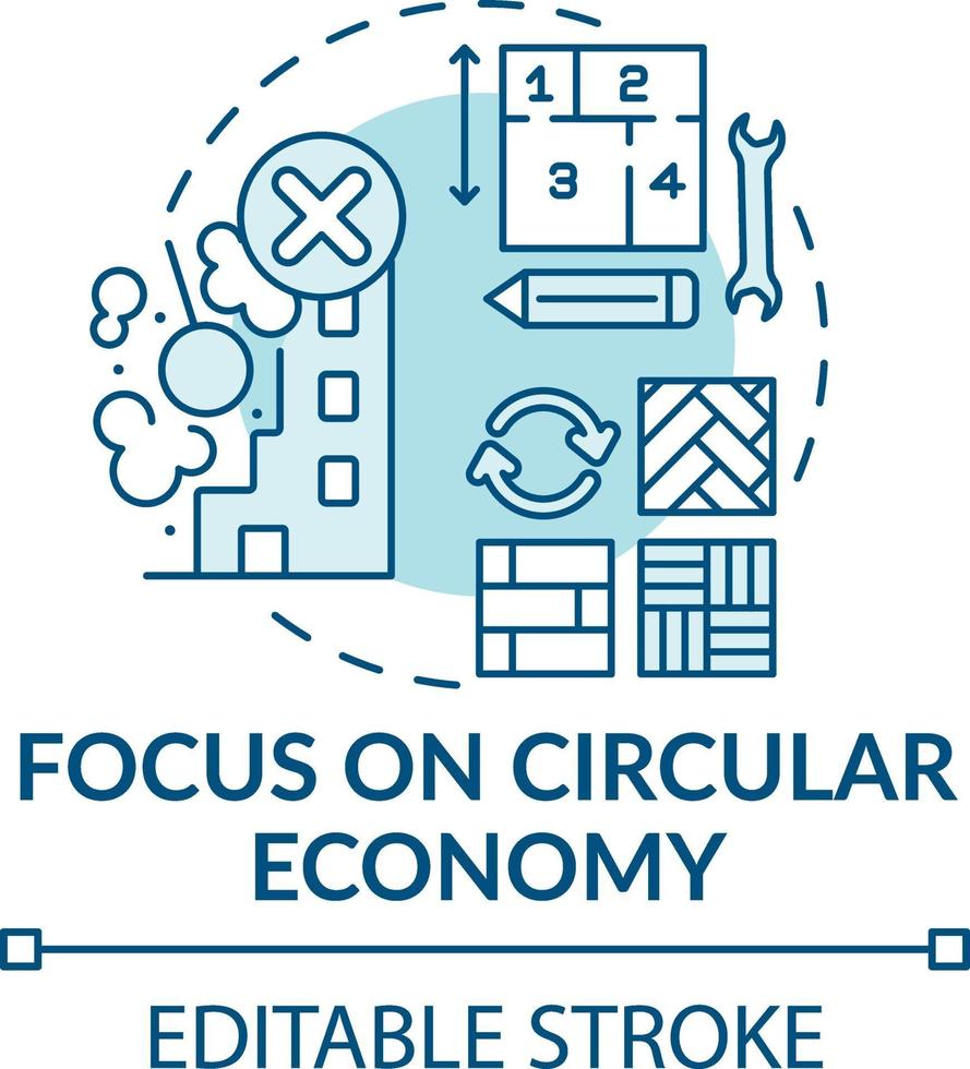 Focusing on circular economy concept icon vector