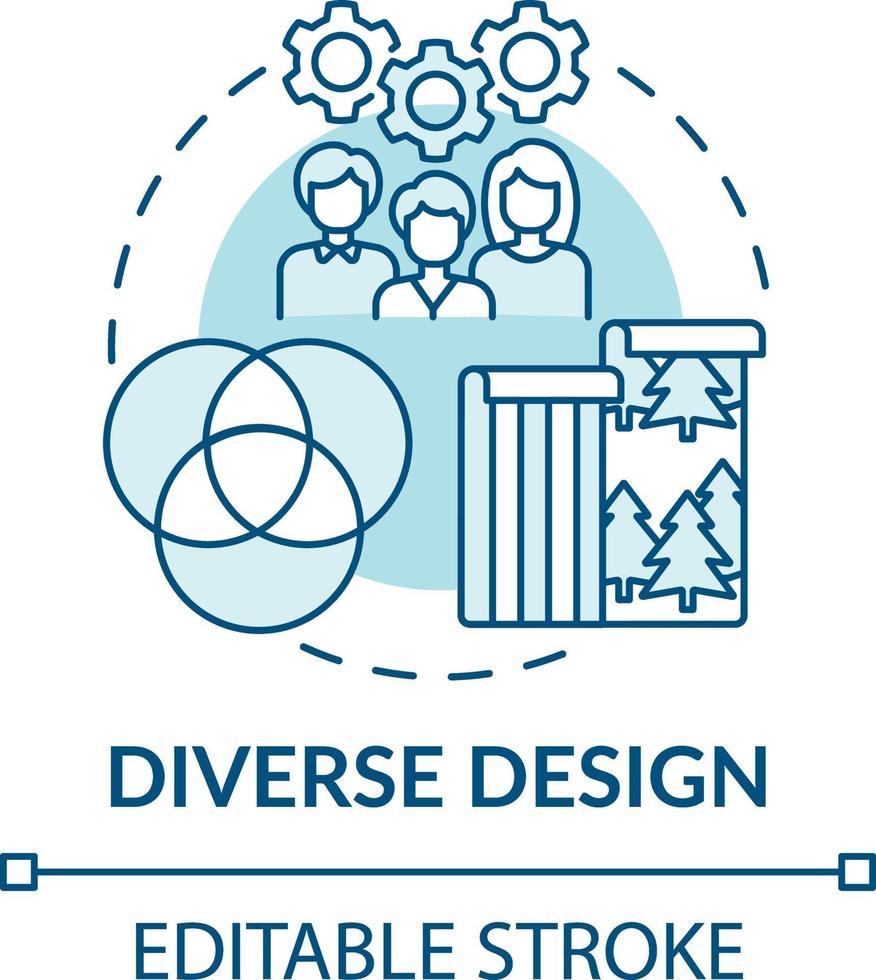 icono de concepto de diseño diverso vector