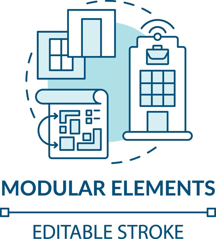 icono de concepto de elementos modulares vector