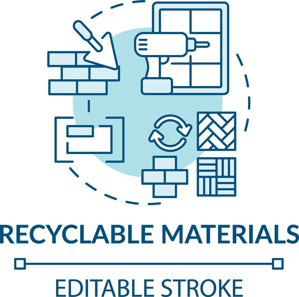 icono de concepto de materiales reciclables vector