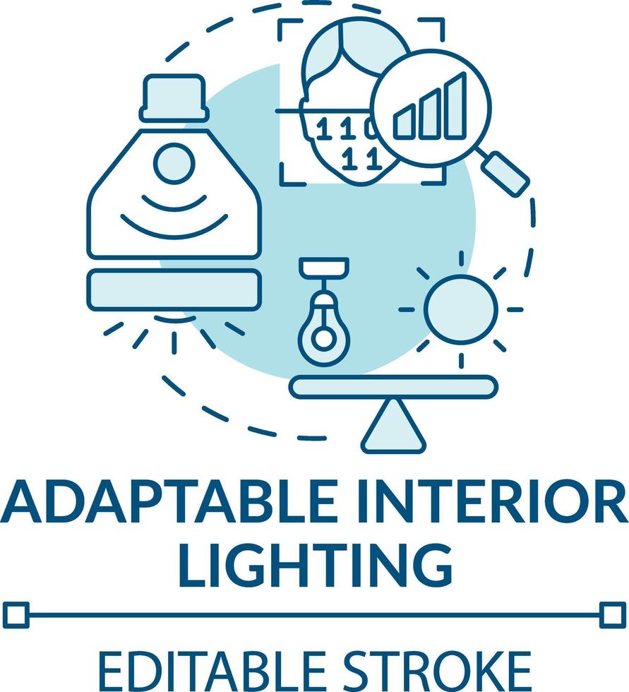 Adaptable interior lighting concept icon vector