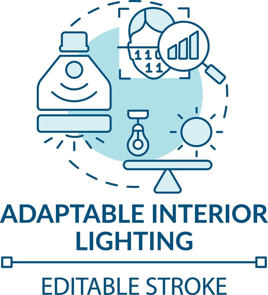 icono de concepto de iluminación interior adaptable vector