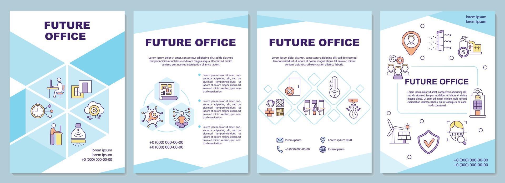 plantilla de folleto de oficina futura vector