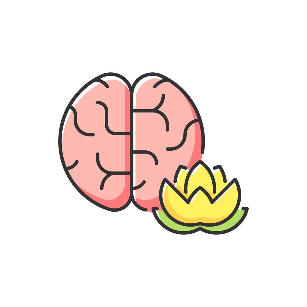 Practicing mindfulness RGB color icon vector